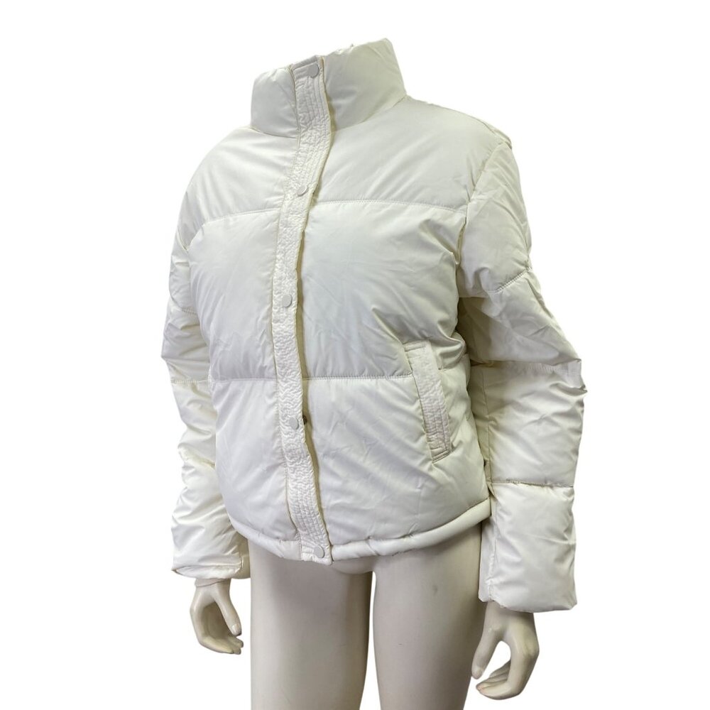 Express $128 Women Ivory Puffer Coat Lg NWT